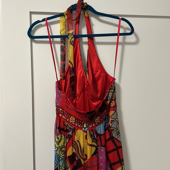 Flowy halter silk dress - Picture 8 of 9